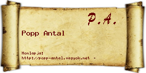 Popp Antal névjegykártya